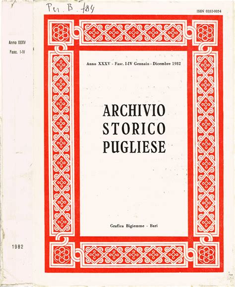 archivio storico pugliesi lv|Biblioteche di Puglia .